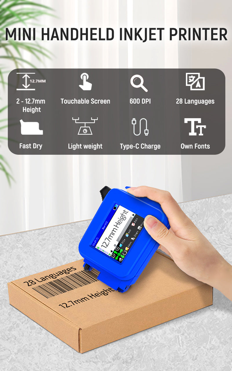 Hand Held Machine Jet Handjet Portable Printing Eggs Batch Coding Handled Helix Rotary Ink Balloon Cardboard Gun Inkjet Printer