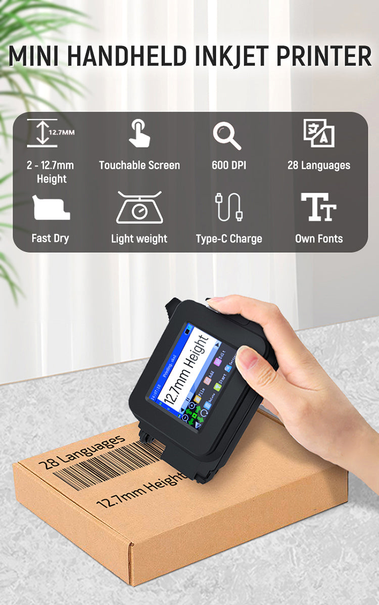 Small Portable Inkjet Printer Handheld Mini Phone case Logo Scan Code Directly Printing Function Latest Portable Inkjet Printer