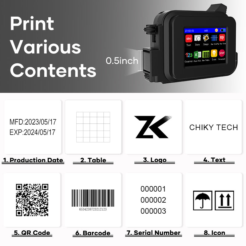 Small Portable Inkjet Printer Handheld Mini Phone case Logo Scan Code Directly Printing Function Latest Portable Inkjet Printer