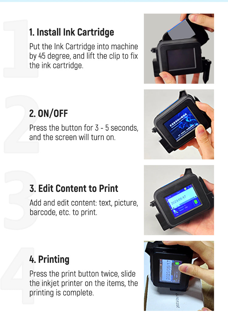 Small Portable Inkjet Printer Handheld Mini Phone case Logo Scan Code Directly Printing Function Latest Portable Inkjet Printer